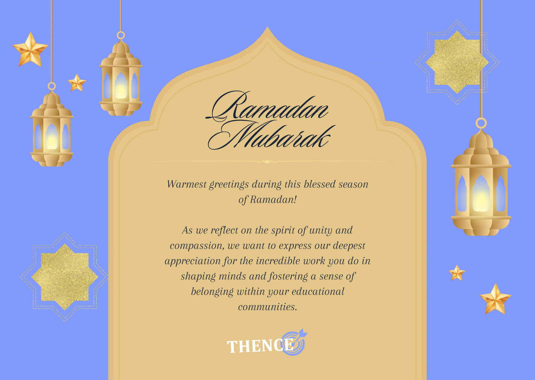 Acknowledgment, wishes as we enter the holy month of Ramadan